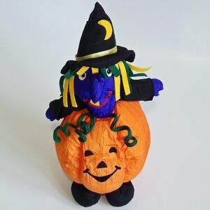 Witch Pumpkin Halloween Plush Doll Nylon Parachute Decor International Silver